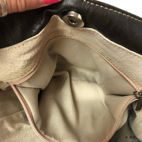 LOUENHIDE Dark Chocolate Brown Vegan Leather Bucket Bag Purse - Picture 2 of 13